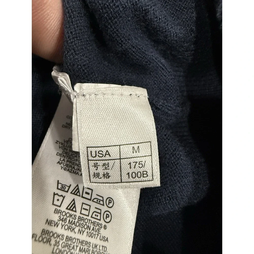 Brooks Brothers Wool Blend‎ 1/4 Zip Mock Neck Sweater Men's L Gray Stripes